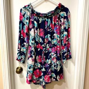 One Clothing Long Sleeve Floral Romper